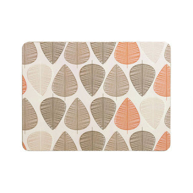 Orsina Orange Leaf Placemats – Set of 4 Heat-Resistant Wipeable Mats