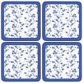 Orsina Blue Rose Cork Coasters | Set of 4 Floral Drink Coasters