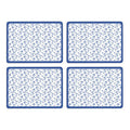Orsina Blue Rose Cork Placemats | Heat-Resistant Floral Set of 4