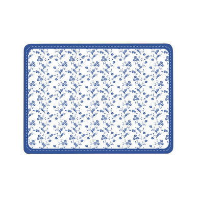Orsina Blue Rose Cork Placemats | Heat-Resistant Floral Set of 4