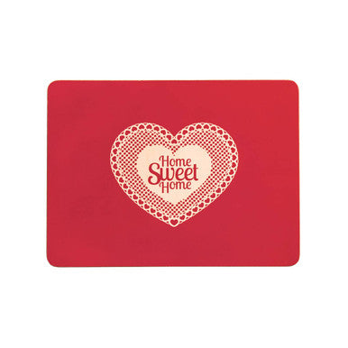 Orsina Home Sweet Home Red Cork Placemats | Heat-Resistant Set of 4
