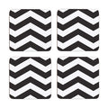 Orsina Chevron Coasters – Set of 4 Black and White Monochrome Decor