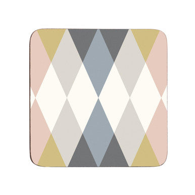 Orsina Cirque Harlequin Coasters – Set of 4 Multicolour Cork Coasters