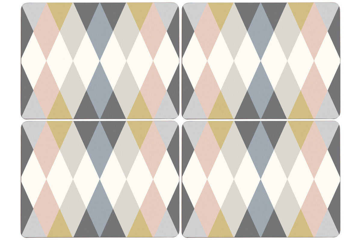 Orsina Cirque Harlequin Placemats – Set of 4 Multi-Colored Table Mats