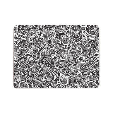 Orsina Paisley Cork Placemats – Black and White Table Mats, Set of 4