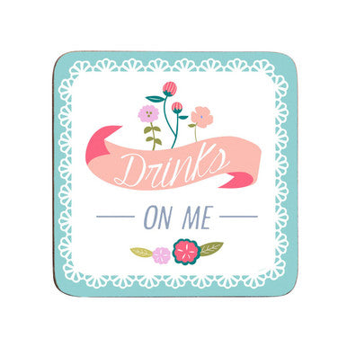 Orsina Amelie Cork Coasters – Set of 4 Floral Drink Coasters