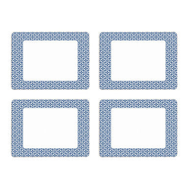 Orsina Casablanca Blue Placemats – Set of 4 Geometric Wipe-Clean Mats