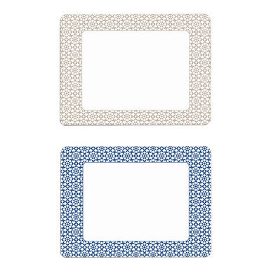 Orsina Casablanca Blue Placemats – Set of 4 Geometric Wipe-Clean Mats