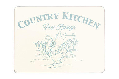 Orsina Country Kitchen Cork Placemats – Set of 4 Pastoral Hen Design