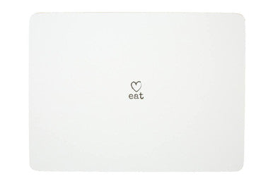 Orsina White Heart Placemats – Set of 4 Wipe-Clean Kitchen Table Mats
