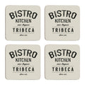 Orsina Bistro Square Drink Coasters – Black and Cream Set of 4