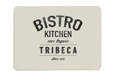 Orsina Bistro Placemats - Set of 4 Urban Black and Cream Table Mats