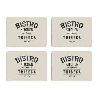 Orsina Bistro Placemats - Set of 4 Urban Black and Cream Table Mats