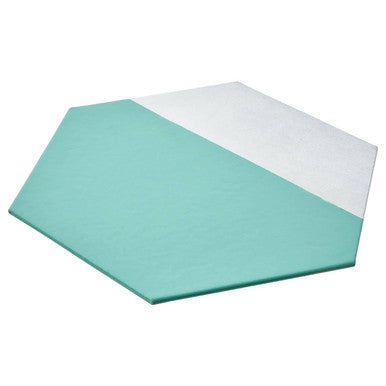Orsina Geome Hexagon Placemats - Set of 4 Jade and Silver Leather Effect