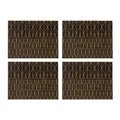 Orsina Geome Black and Gold Prism Faux Leather Placemats – Set of 4