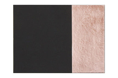 Orsina Geome Leather Effect Placemats – Black and Rose Gold Set of 4