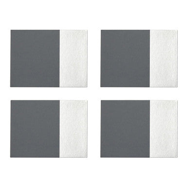 Orsina Geome Modern Grey and Silver Heat-Resistant Placemats – Set of 4