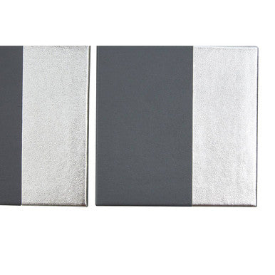 Orsina Geome Leather Effect Coasters | Grey and Silver Set of 4