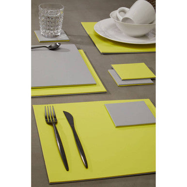 Orsina Geome Reversible Faux Leather Placemat and Coaster Set of 4