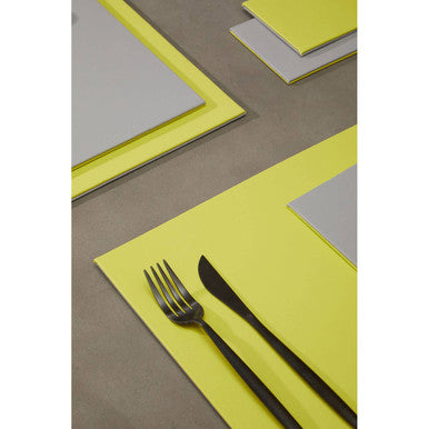 Orsina Geome Reversible Faux Leather Placemat and Coaster Set of 4