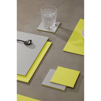 Orsina Geome Reversible Faux Leather Placemat and Coaster Set of 4