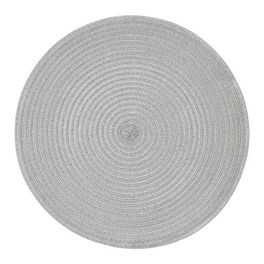 Orsina Alice Round Silver Woven Placemat – Heat Resistant Table Decor