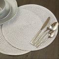 Orsina Alice Round Silver Woven Placemat – Heat Resistant Table Decor