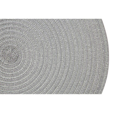 Orsina Alice Round Silver Woven Placemat – Heat Resistant Table Decor