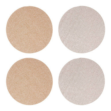 Orsina Reversible Glitter Placemats – Set of 4 Faux Leather Gold & Silver