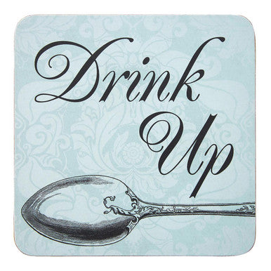 Orsina Drink Up Cork Coasters – Set of 4 Green Fleur-de-Lis Table Mats