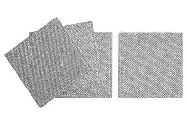 Orsina Silver Glitter Coasters – Set of 4 Stitched Table Protectors