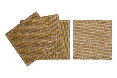 Orsina Geome Gold Glitter Coasters – Set of 4 Modern Table Protectors
