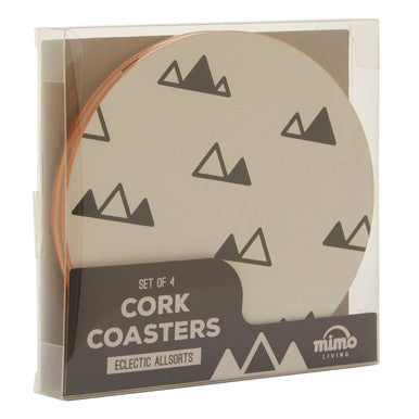 Orsina Mimo Monochrome Cork Coasters – Set of 4 Eclectic All Sorts