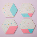 Orsina Mimo Hexagonal Cork Coasters with Gold Foil Edging - Set of 4