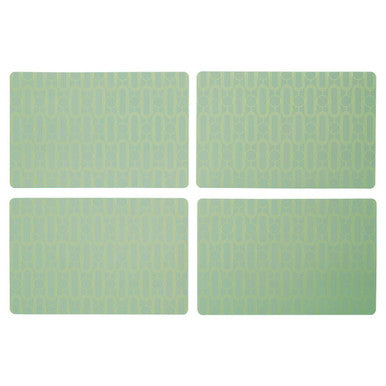 Orsina Frosted Deco Green Placemats – Set of 4 Art Deco Table Mats