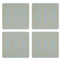 Orsina Green Drink Coasters – Set of 4 Art Deco Frosted Table Decor