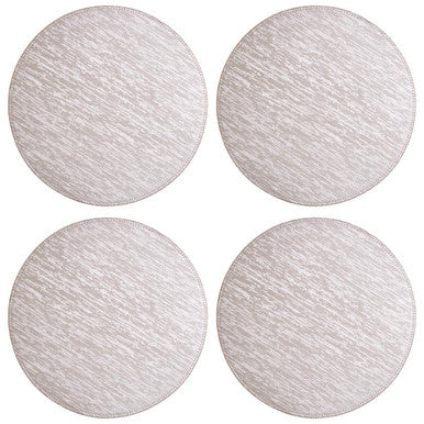 Orsina Knightsbridge Round Placemats – Set of 4 Silver Table Decor