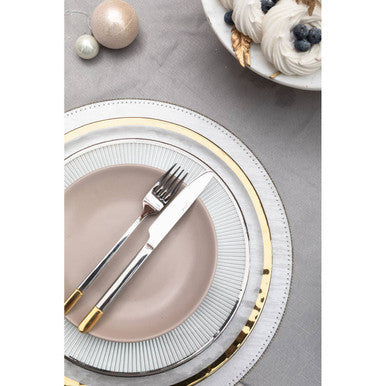Orsina Knightsbridge Round Placemats – Set of 4 Silver Table Decor
