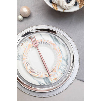 Orsina Knightsbridge Round Placemats – Set of 4 Silver Table Decor