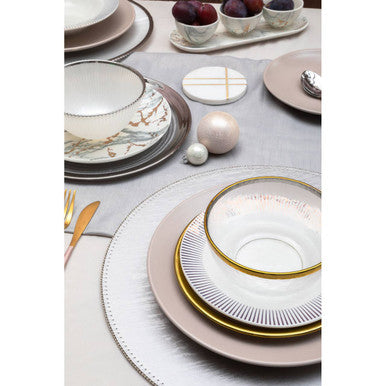 Orsina Knightsbridge Round Placemats – Set of 4 Silver Table Decor