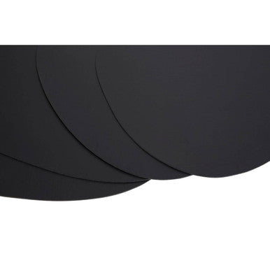 Orsina Catlins Pebble Black Faux Leather Placemats | Heat-Resistant 4Pc Set