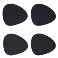 Orsina Catlins Black Faux Leather Coasters – 4-Piece Pebble Shape Set