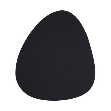 Orsina Catlins Black Faux Leather Coasters – 4-Piece Pebble Shape Set