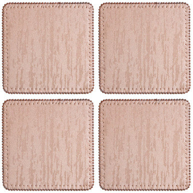 Orsina Knightsbridge Square Coasters – Pink Faux Pearl Edge Set of 4