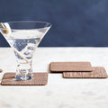 Orsina Knightsbridge Square Coasters – Pink Faux Pearl Edge Set of 4
