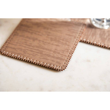 Orsina Knightsbridge Square Coasters – Pink Faux Pearl Edge Set of 4
