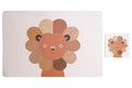 Orsina Effy Lion Placemat and Coaster Set – 2-Piece Table Decor
