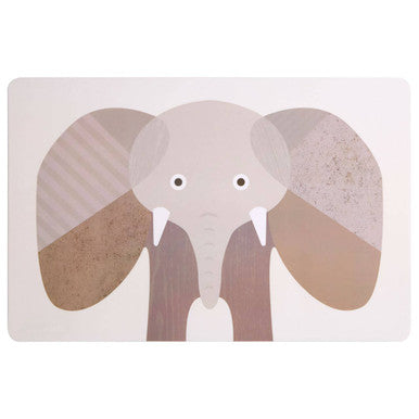 Orsina Elephant Placemat and Coaster Set – 2-Piece Wipeable Table Decor