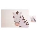 Orsina Effy Zebra Placemat and Coaster Set | 2-Piece Animal Print