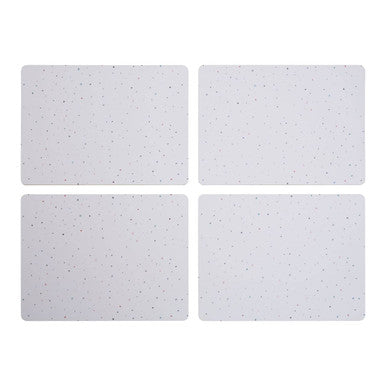 Orsina Speckle White Placemats – Set of 4 Rectangular Table Protectors